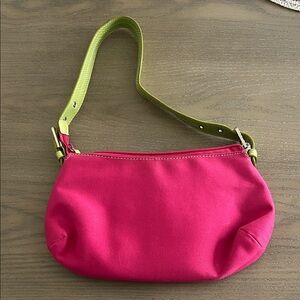 Nine West Hot Pink Shoulder Bag with Lime Green Strap